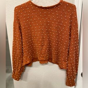Crop lightweight Sweater - Burnt Orange